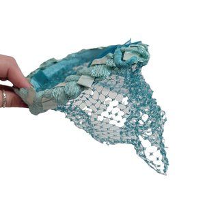 VINTAGE Baby Blue Veiled Church Hat